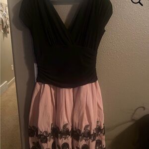 Elegant Black and Pink Dress